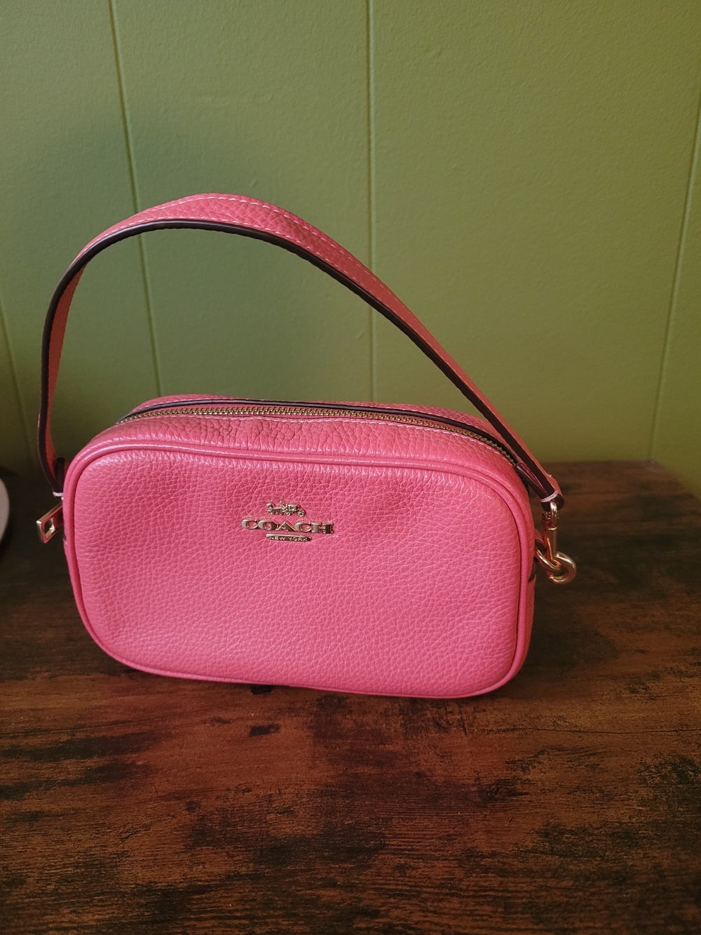Coach Jamie Wristlet Watermelon Pebble